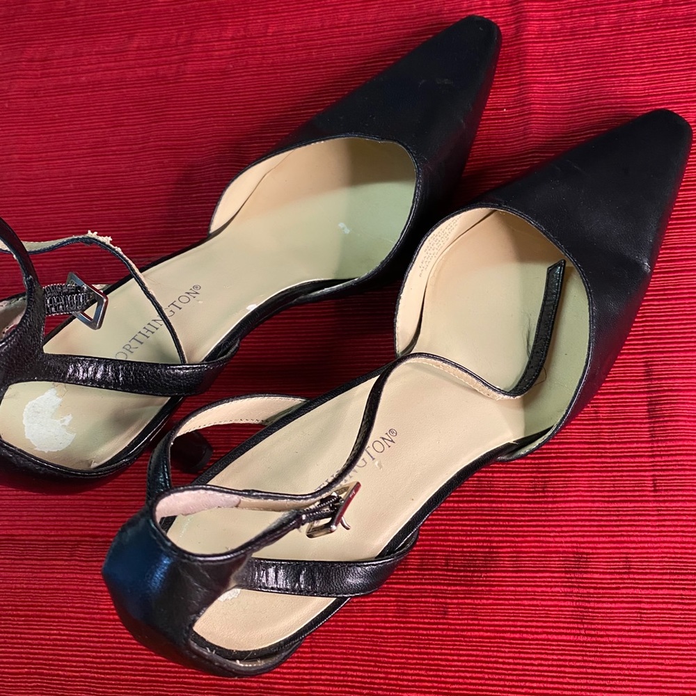 Worthington Leather Ankle Strap Heels